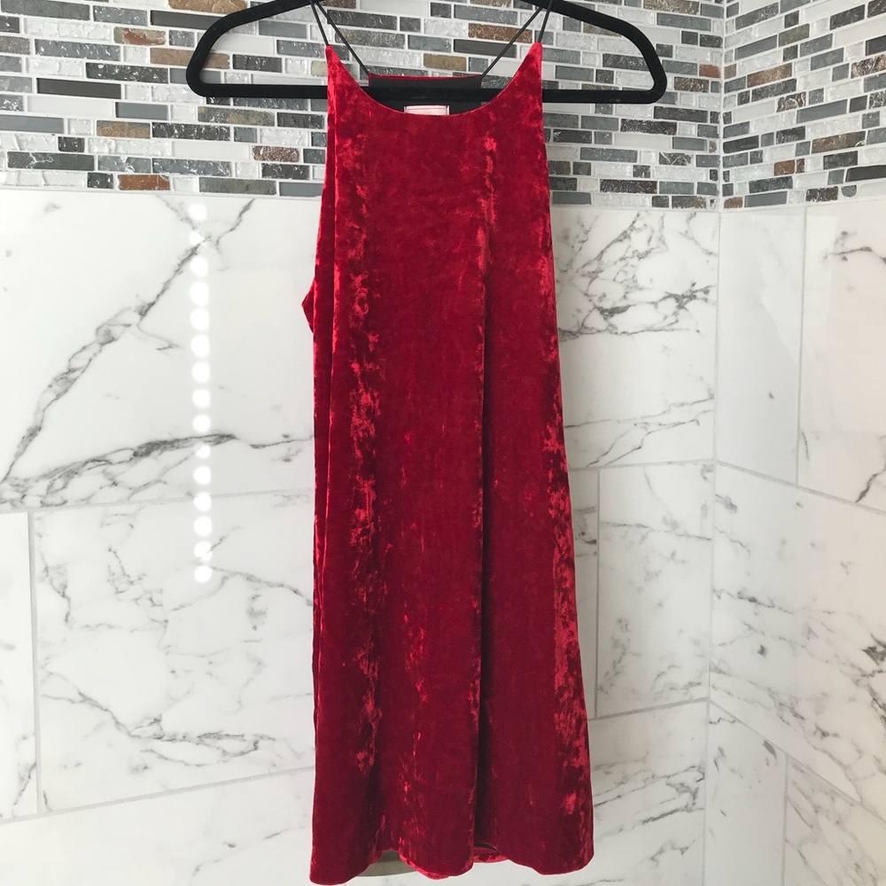 Red velvet dress